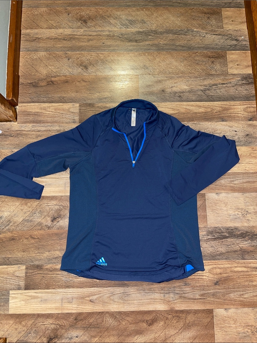 Adidas Golf Navy Pullover with Bright Blue Trim size Large